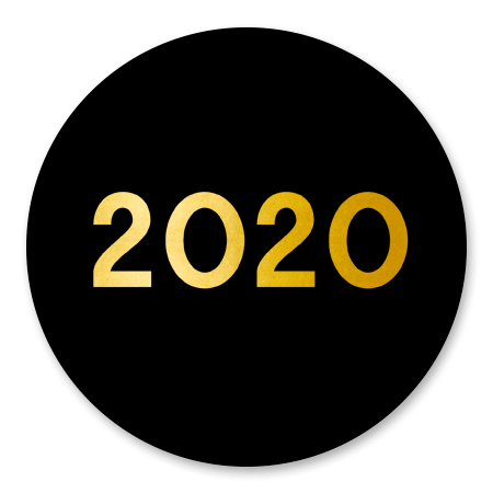 2020 goud op zwart